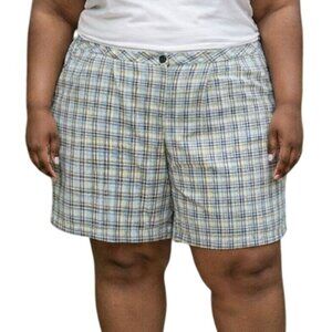 Avenue Perfect Plaid Plus Size 26 Shorts Colorful Checkered Pattern Womens